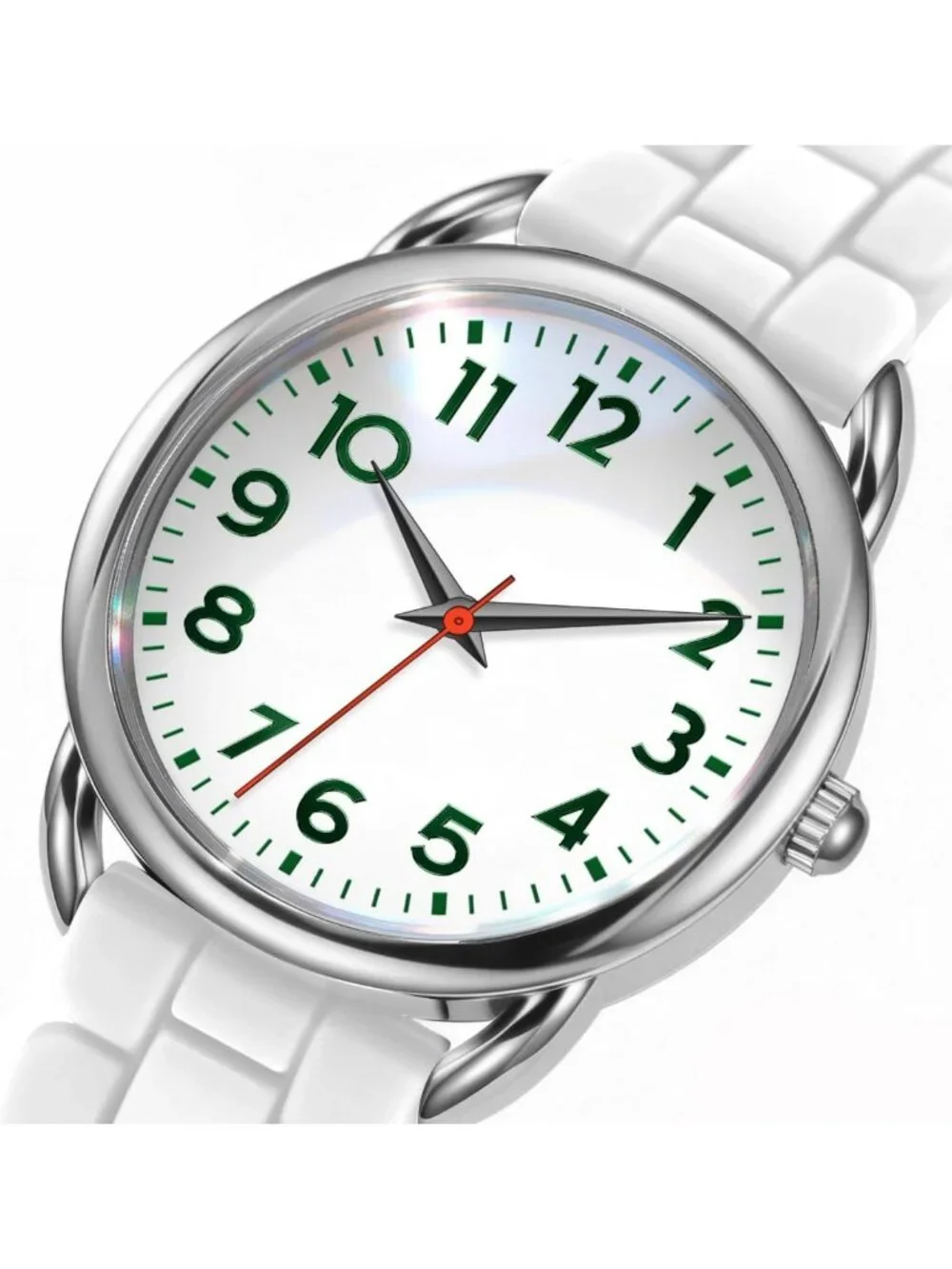 Women's 35MM Big Face Watch - Easy Reader, Waterproof, Silicone Strap